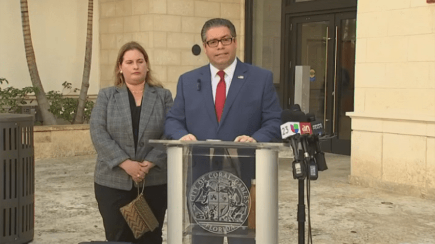 Coral Gables Commissioner Ariel Fernandez and his wife.